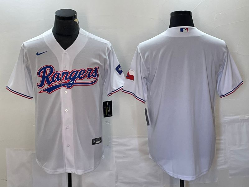 Men Texas Rangers Blank White Game Nike 2023 MLB Jersey style 1